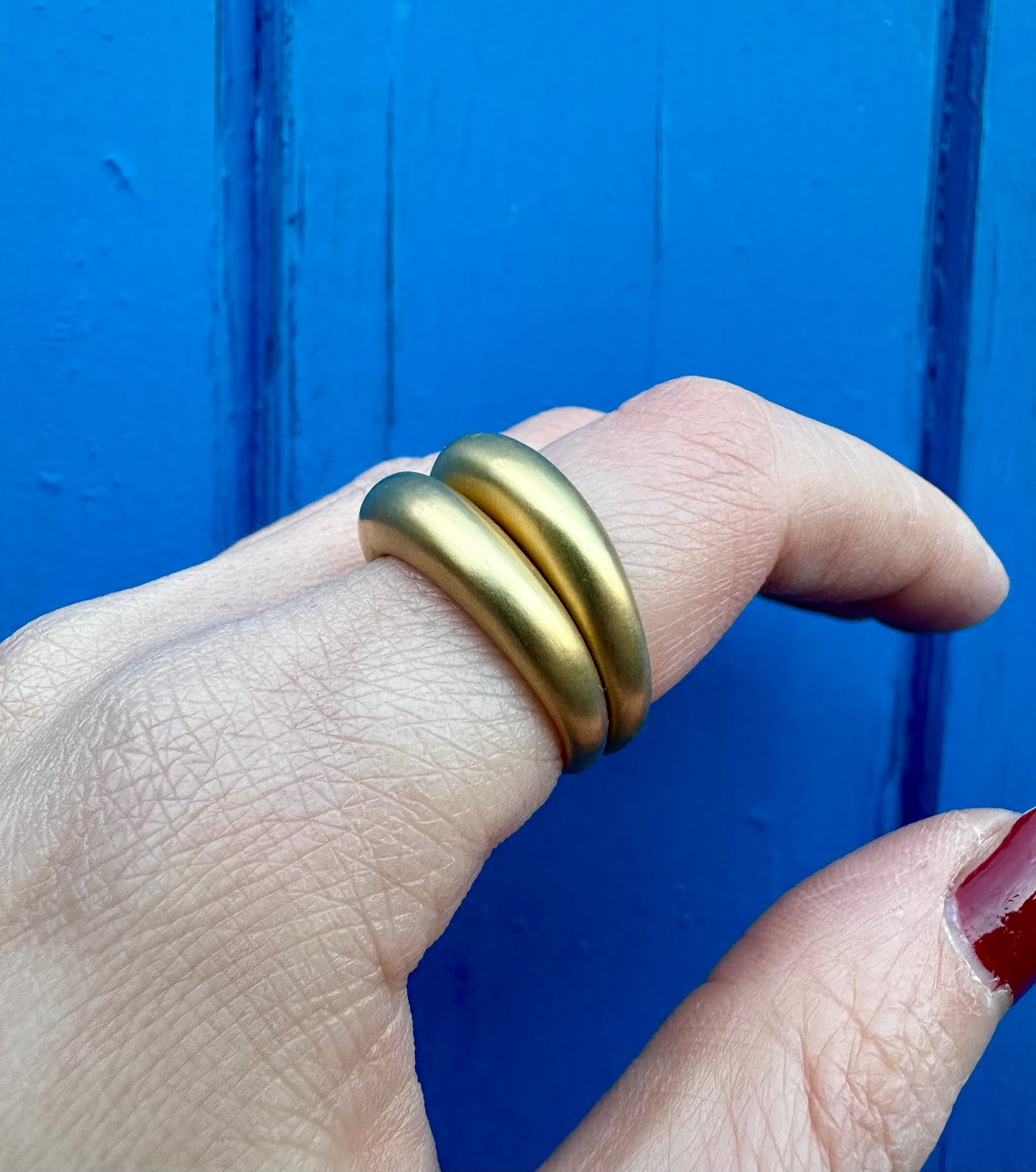 Domed stacker - Gold Vermeil SATIN