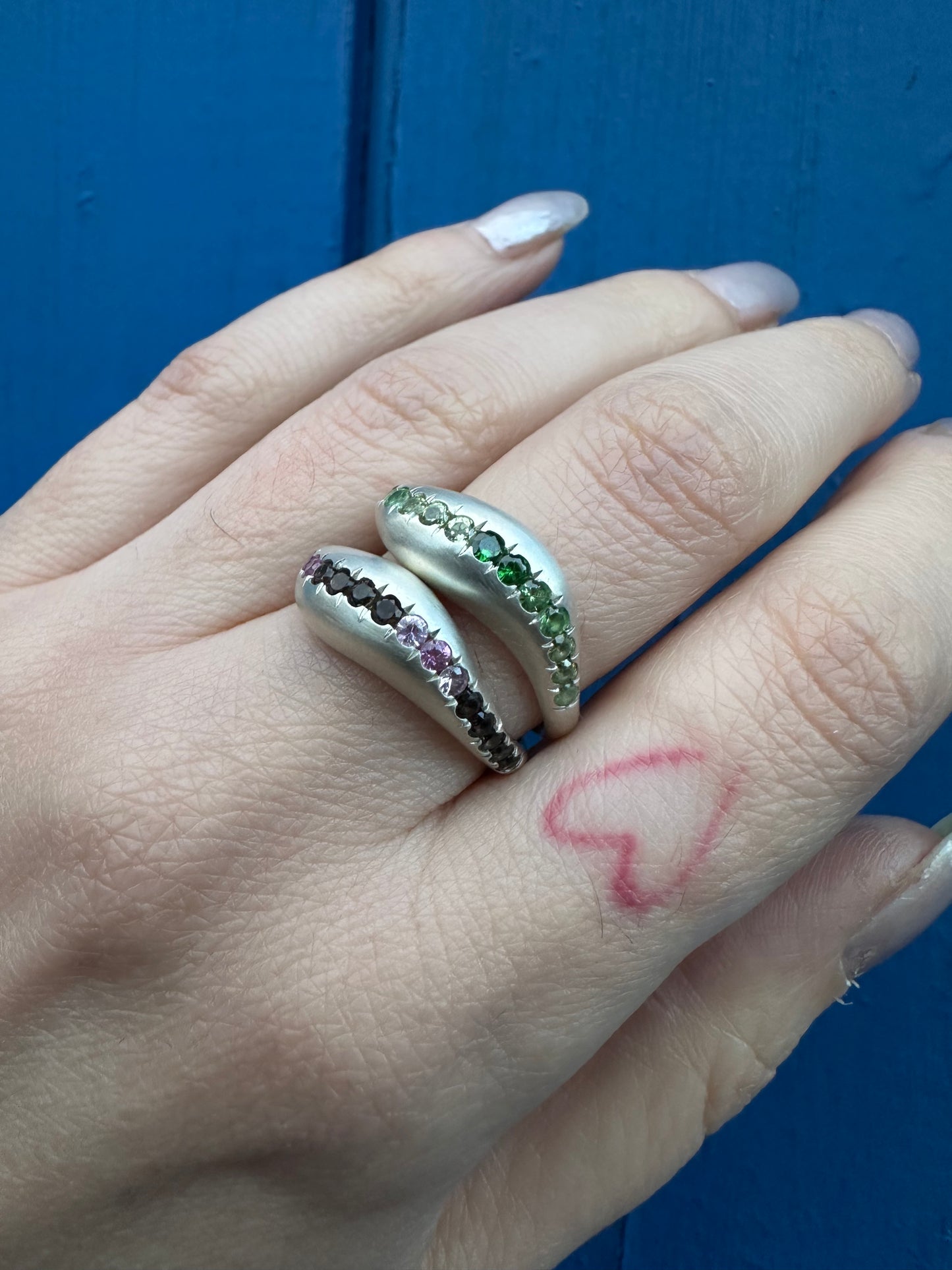 Pavè wave band - Pink & Brown Wave