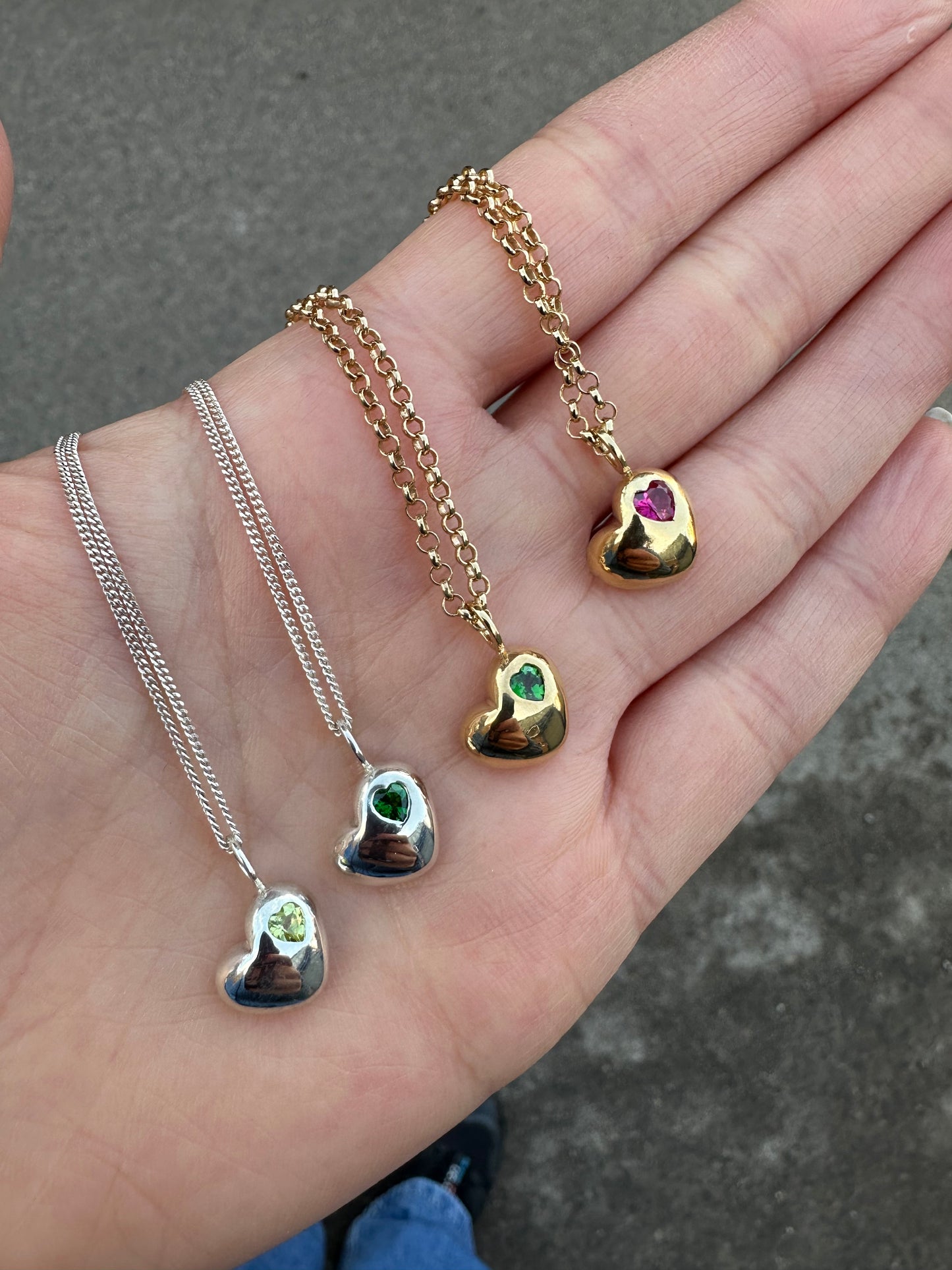 Gold Vermeil Bubble heart pendant