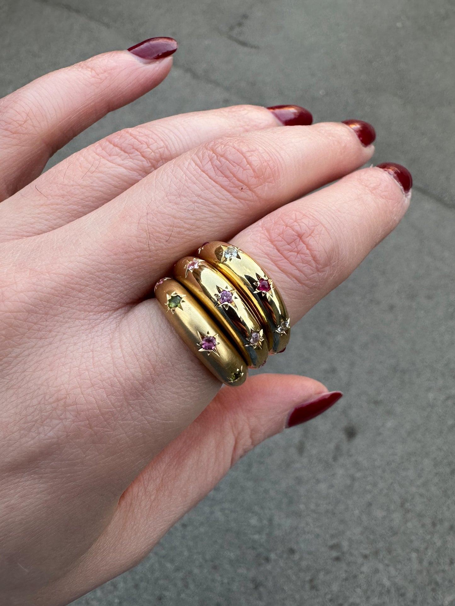 STAR SET  Domed band - Gold Vermeil