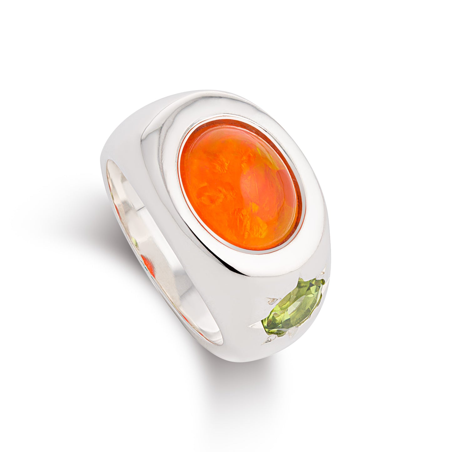 Iridescent Ethiopian opal and peridot