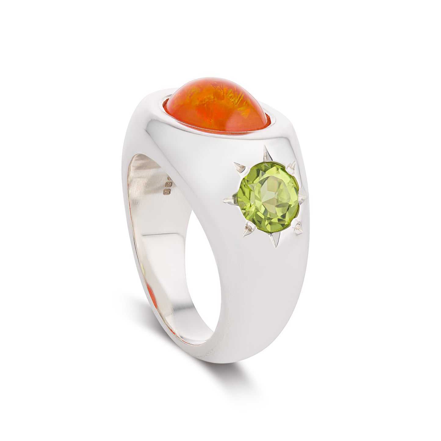 Iridescent Ethiopian opal and peridot