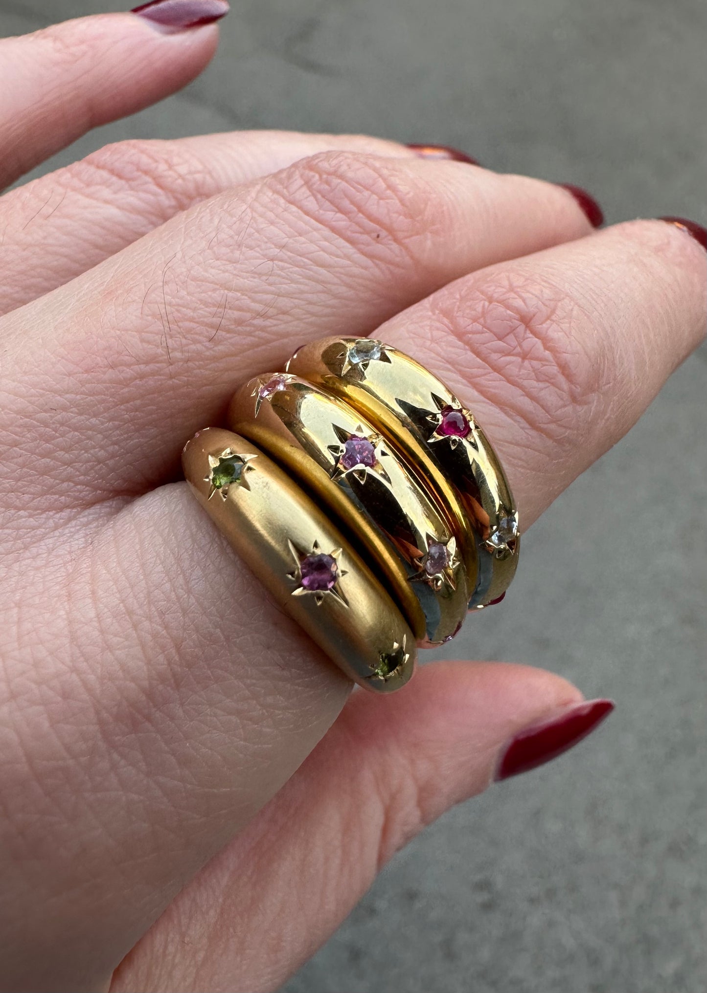 STAR SET  Domed band - Gold Vermeil