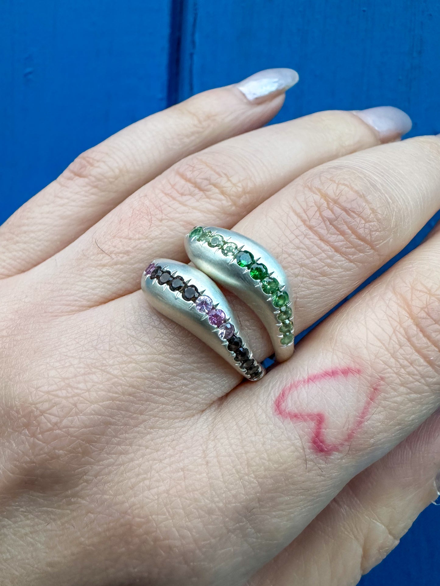 Pavè wave band - Green Wave