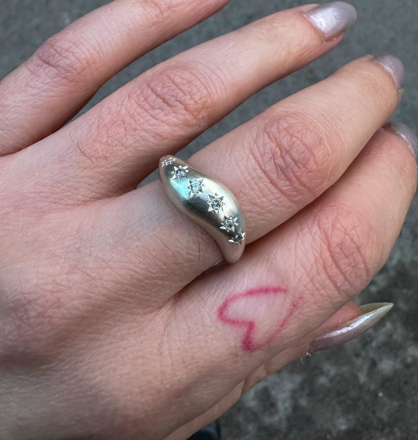 Wave band with Diamonds