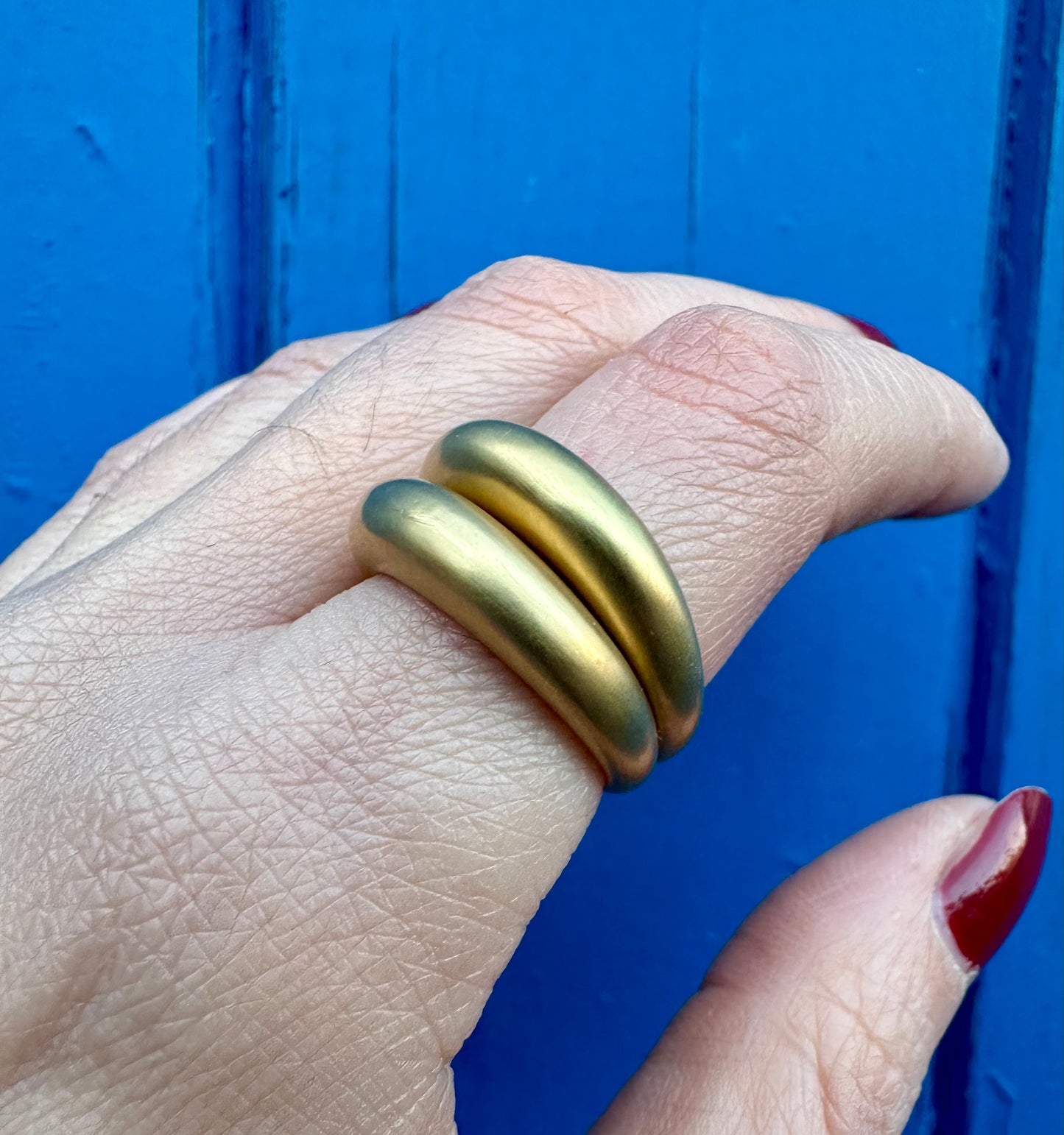 Domed stacker - Gold Vermeil SATIN